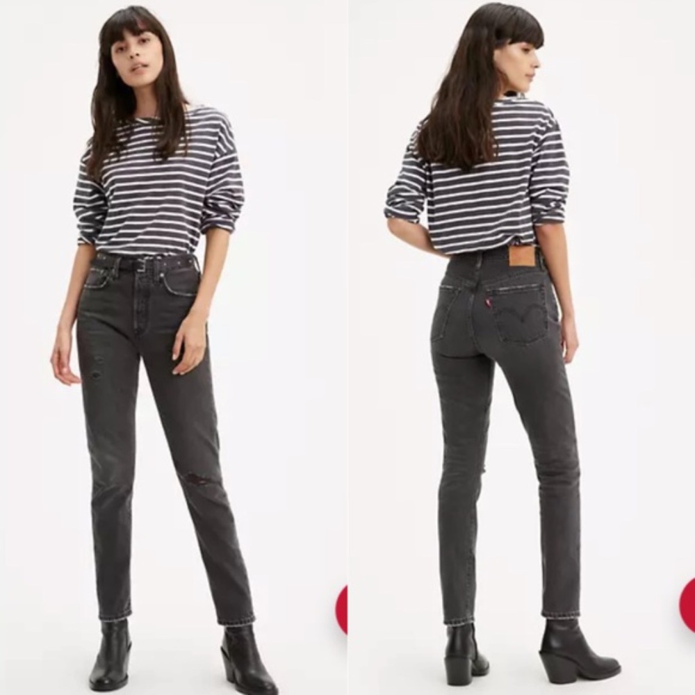 NWT Levis 501 Distressed Jeans Black